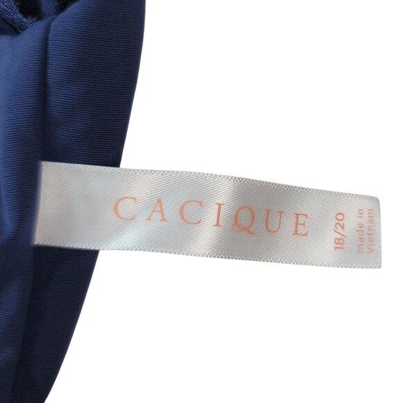 Cacique Wire Free Bralette Bra Blue Size 18 20 Lined Unpadded Racerback Adj Lace - Picture 8 of 9